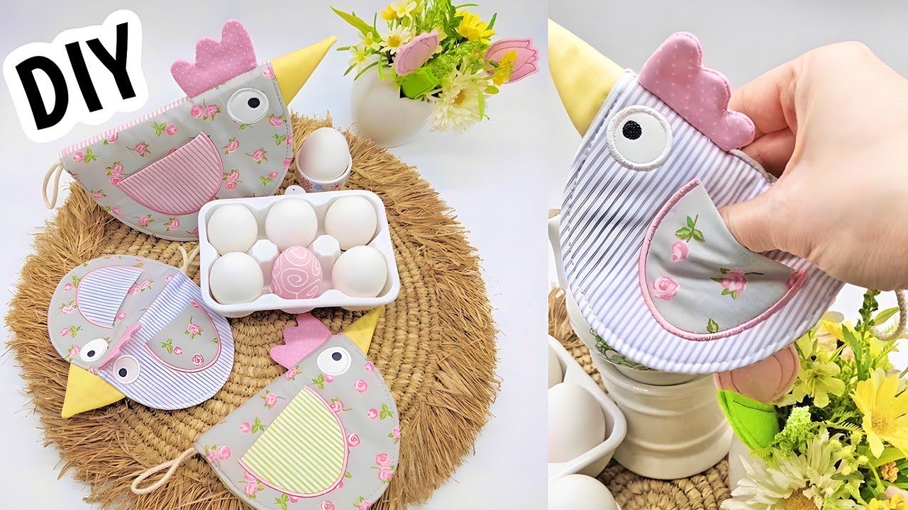 CUTE CHICKEN POT HOLDER | EASY SEWING TUTORIAL