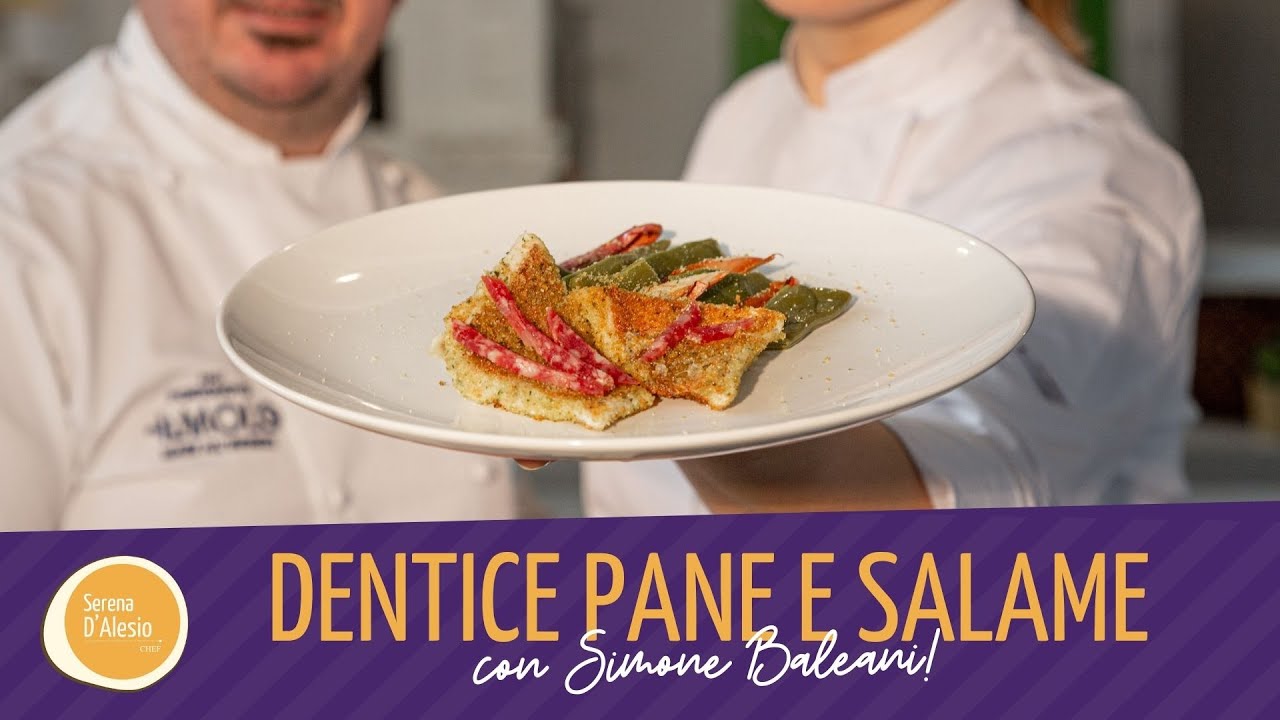 Come preparare una ricetta di mare con un tocco di montagna, dentice al salame di Fabriano