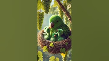 The parrot makes a nest on the grape tree and the pigeon also makes a nest 😭#ai #pigeon #parrot