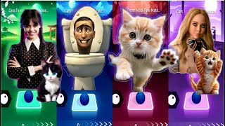 Tiles Hop EDM Rush DANCE MONKEY Cute Cat BTS Fake Love I Skibidi Toilet I Wednesday I M3gan2 #tilesh