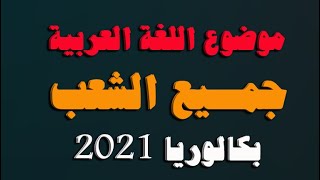 موضوع  إختبار مادة اللغة العربية وأدابها جميع الشعب بكالوريا 2021