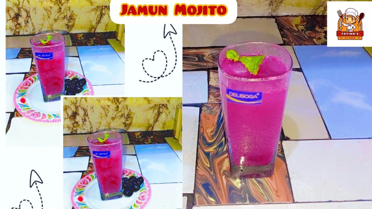 Jamun Mojito summer drink recipe by Fatima's kitchen| black plum recipe| refreshing drink 🍷|