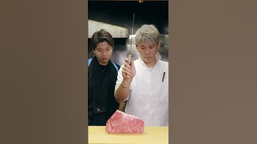 Cut the Wagyu with the sharp knife.🔪✨@kaneya-syokudouChannel #knife #sharpening #sharpener #asmr