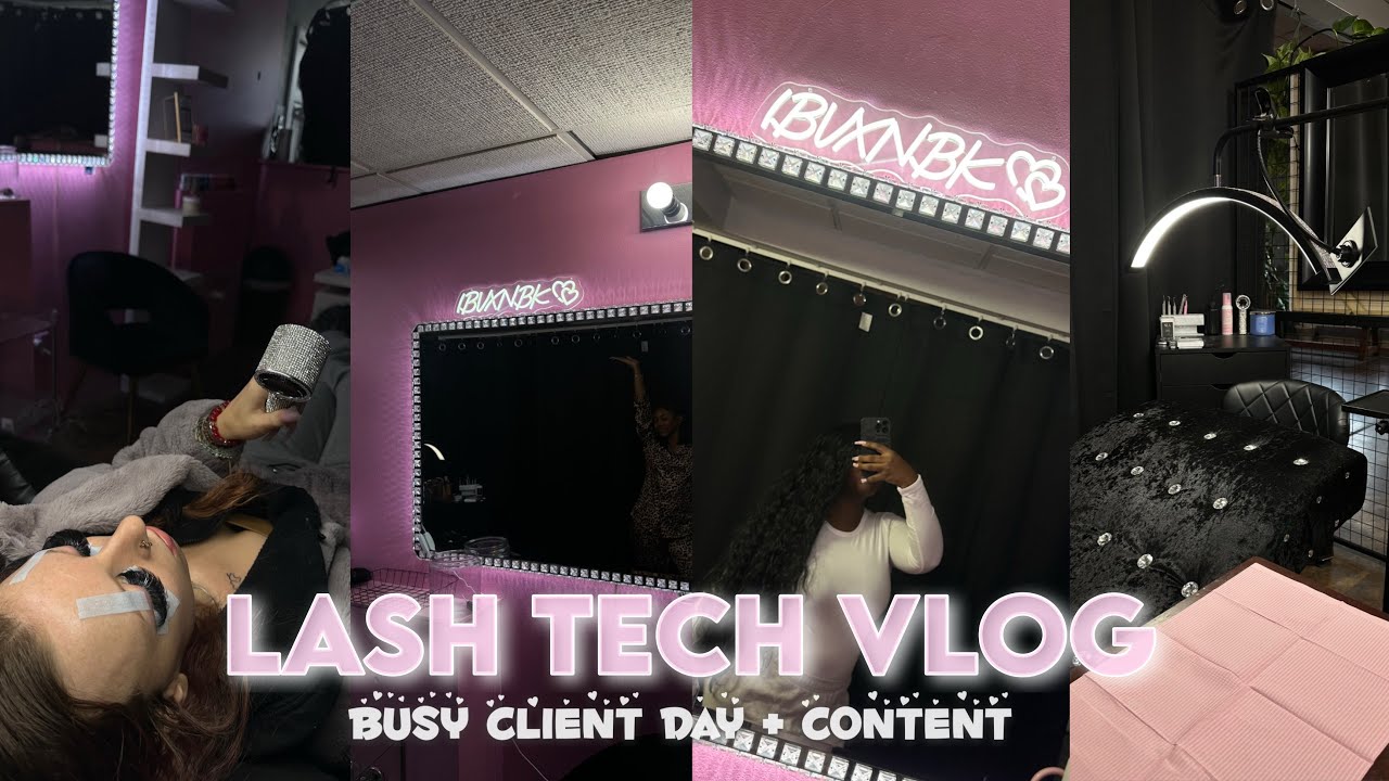 LASH TECH VLOG 🎀 | BUSY CLIENT DAY + CONTENT 📱💓
