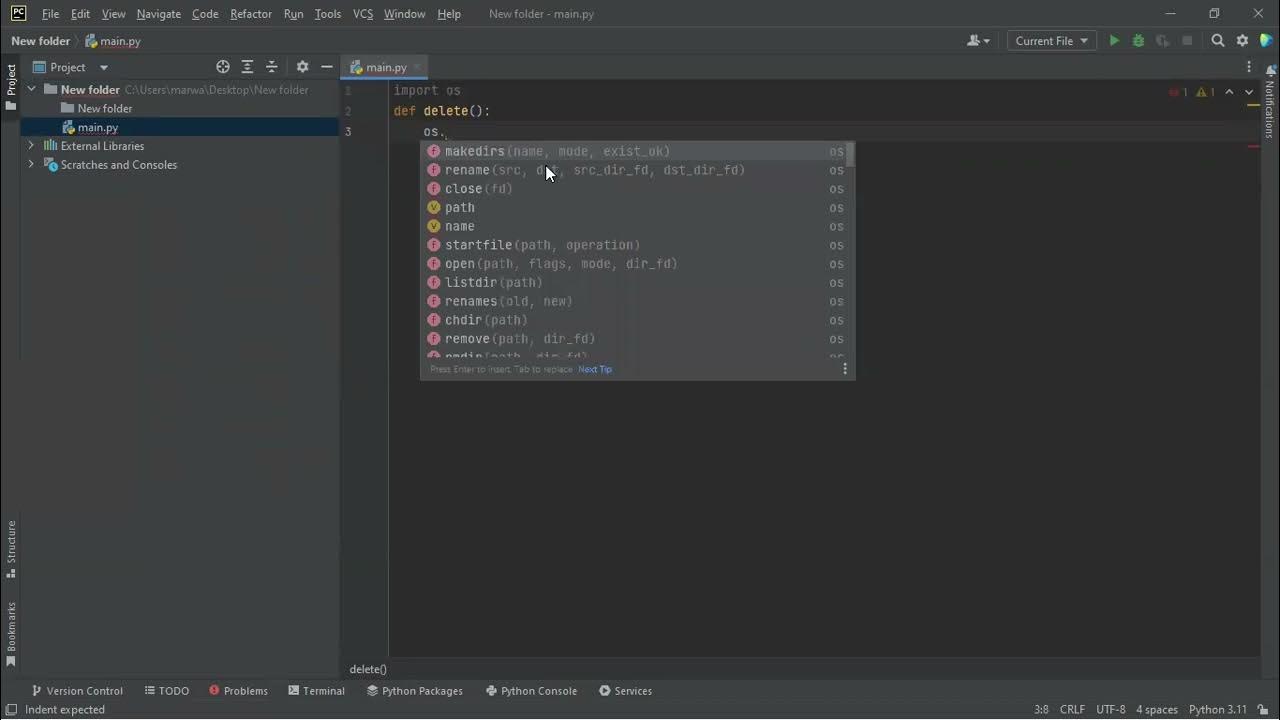 How to delete a folder in python - YouTube