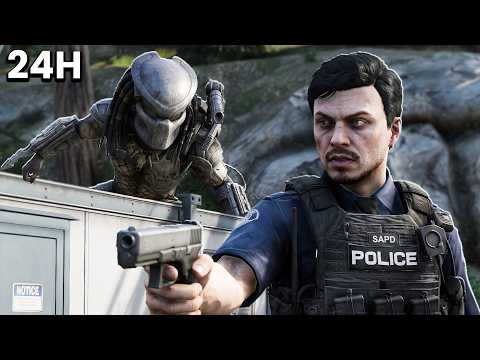 I Spent 24H As The PREDATOR Hunting POLICE in GTA V!