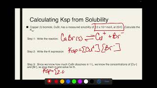 Solubility Equilibria AP Chemistry 7.11)