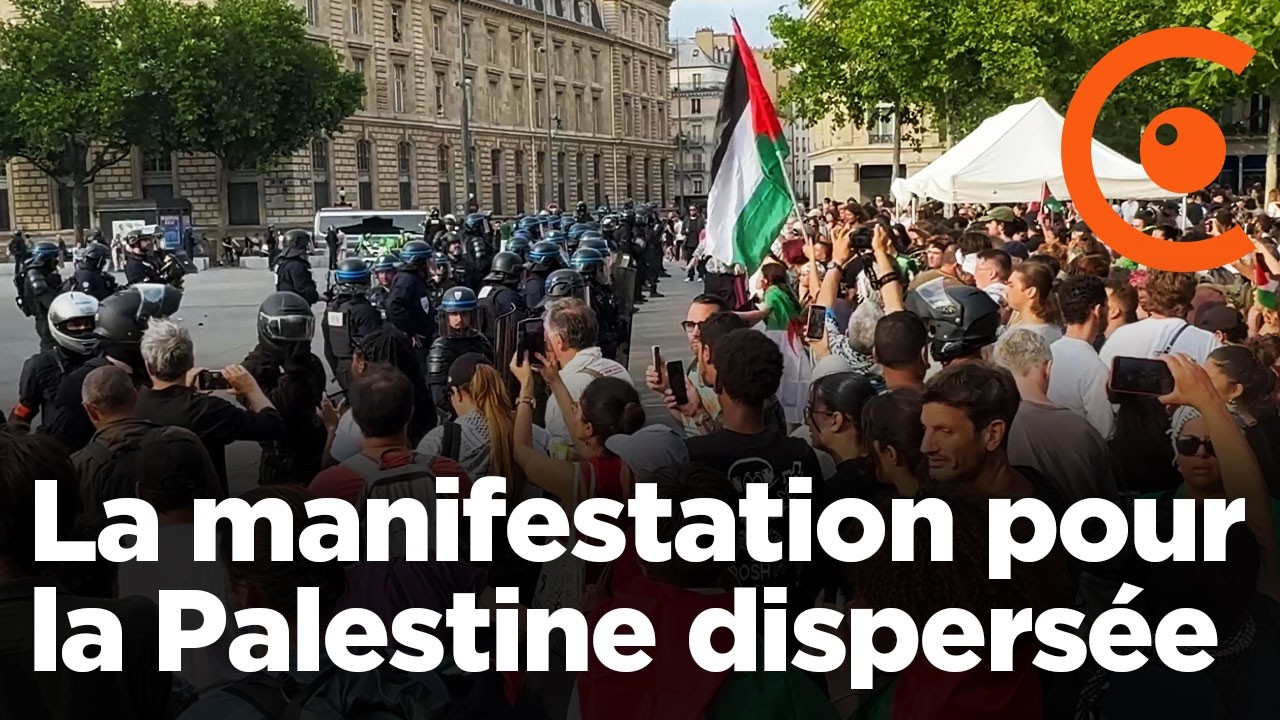 La Police déloge des militants et un drapeau palestinien sur la statue Place de la République