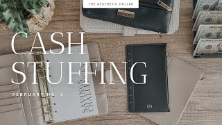 Cash Stuffing | $1,735 | February No. 3 | New Set Up | Sinking Funds + Savings Challenges