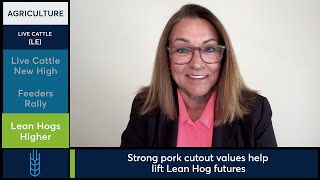 Strong cash markets lift Live Cattle, Feeder Cattle and Lean Hog futures. 10/13/25