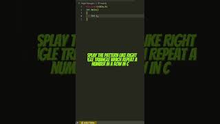 Display the pattern like right angle triangle which repeat a number in a row IN C