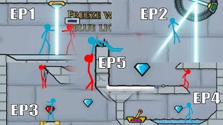 Ice Temple EP1 - EP5, Watergirl and Fireboy, Stickman Animation