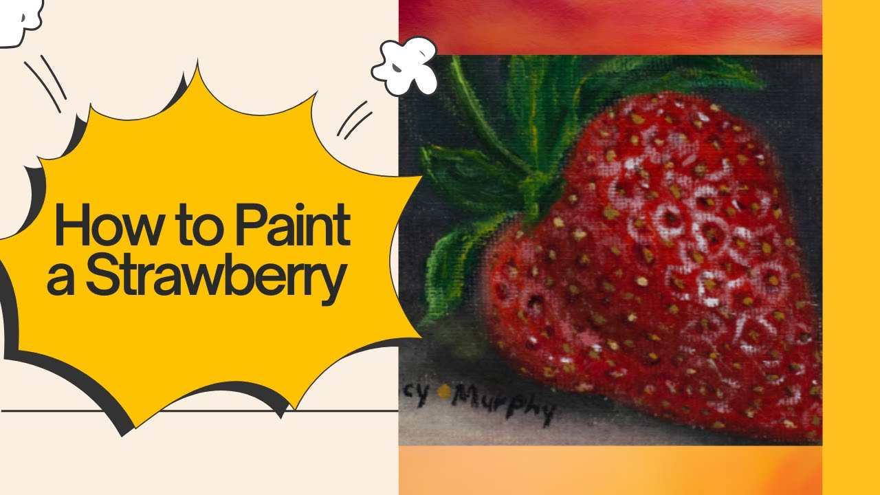 Beginner Acrylic Painting Tutorial: How to Paint a Strawberry - YouTube