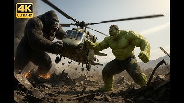 King Kong And Hulk vs Helicopter And SuperPowers: Big Clash On Skull İsland#hulk #kingkong