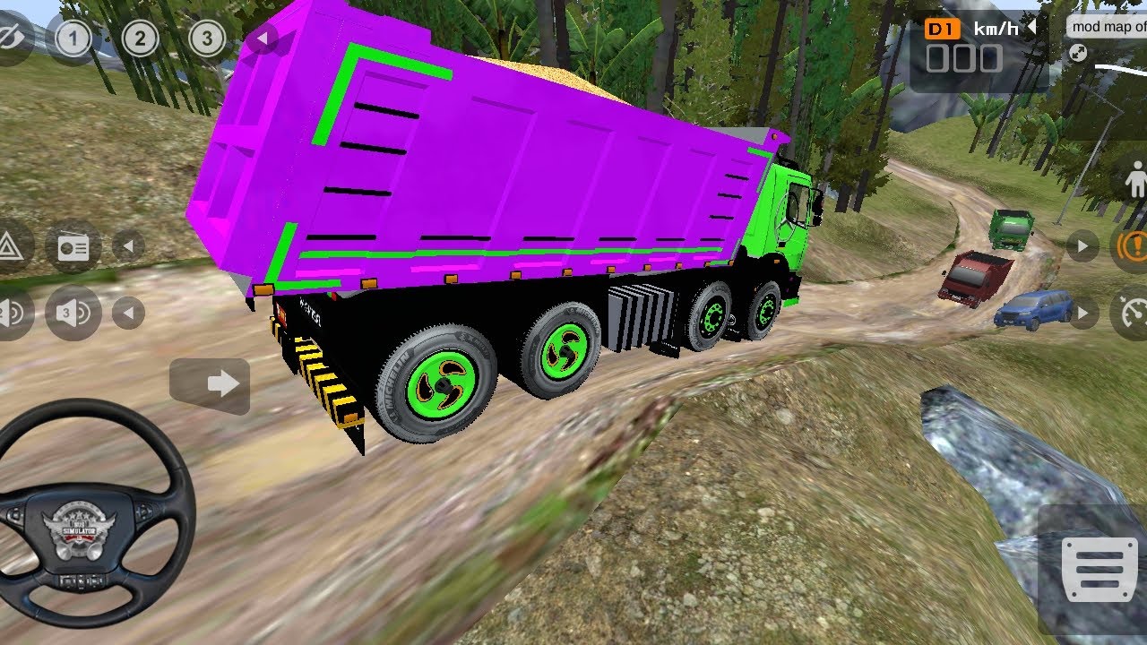 off road driving truck full loaded material gameplay Bus simulator Indonesia Game
