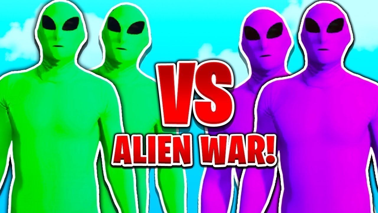 GREEN VS PURPLE ALIENS WAR in GTA ONLINE! (Alien Invasion)