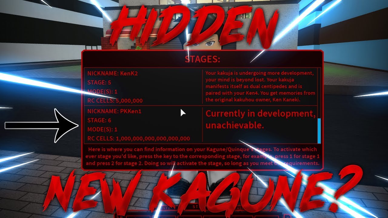 Ro Ghoul Hidden New Kanekei Stage Pkken1 Roblox Ro Ghoul - tokyo ghoul under development roblox