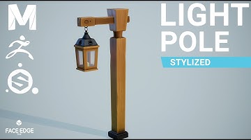 How to create a stylized Pole LIGHT in Autodesk Maya, Zbrush, and Substance Painter [Timelpse]