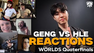 CAN ANYONE STOP THEM?! | Streamers reaction to GENG VS HLE HIGHLIGHTS