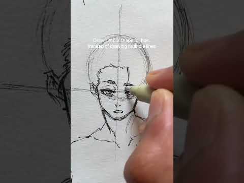 How to draw anime face easily!!🔥 #shorts