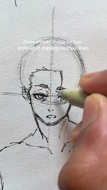 How to draw anime face easily!!🔥 #shorts