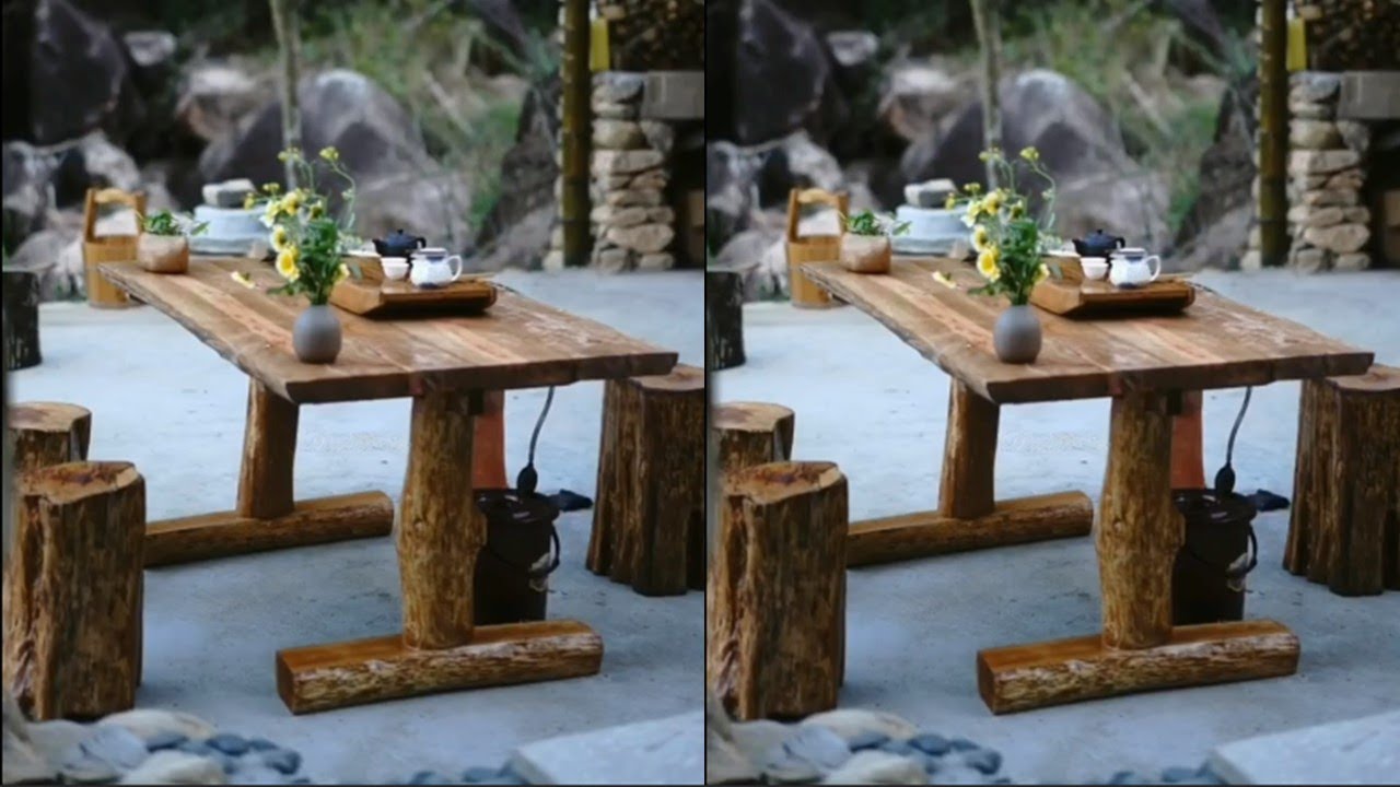 หนุ่มจีนสุดเจ๋ง!! สร้างโต๊ะกินข้าวจากเศษไม้ในป่า|ซะป๊ะ คลิป