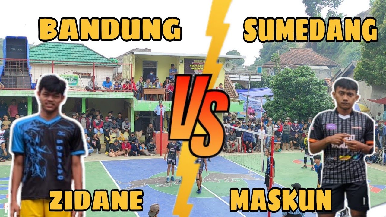 Turnamen bola voli 4 besar | Saling balas pukulan zidan dan maskun | Bandung vs Sumedang