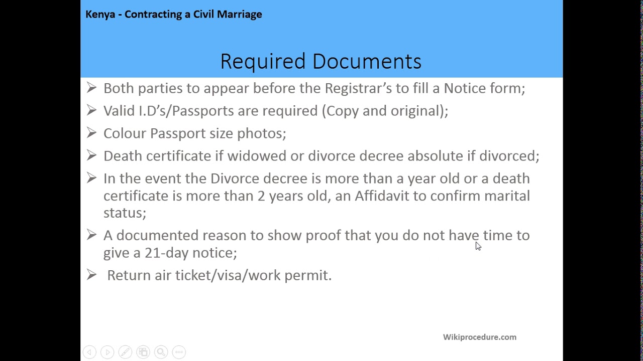 Kenya - Contracting a Civil Marriage