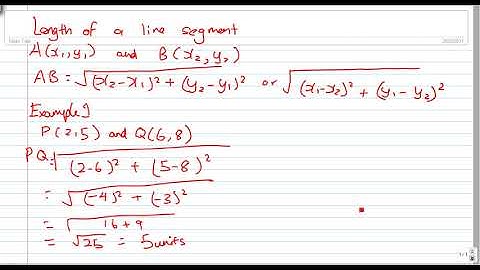 Coordinate Geometry : Length Of Line Segment Formula