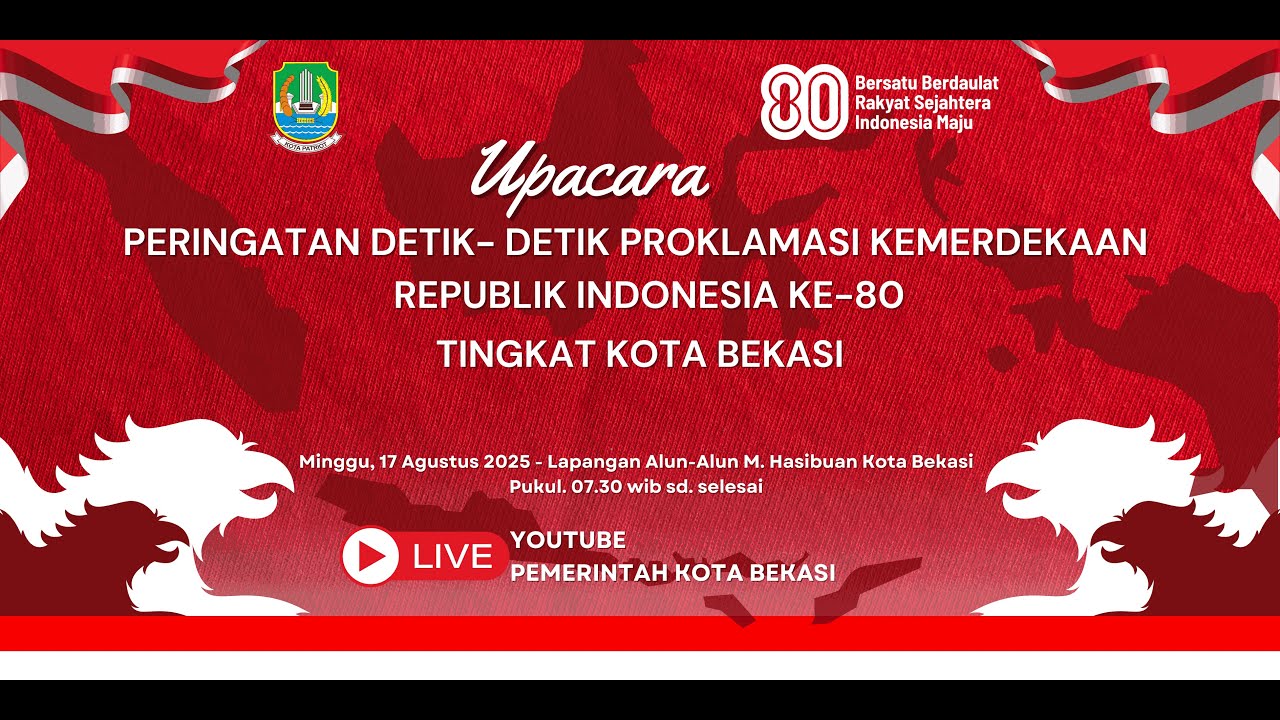 LIVE : UPACARA PERINGATAN DETIK- DETIK PROKLAMASI KEMERDEKAAN  REPUBLIK INDONESIA KE-80