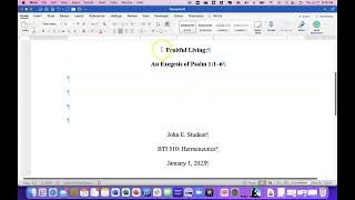 Creating a Title Page in Turabian