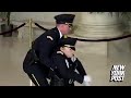 Honor guard faints on live tv in front of justice sandra day oconnors casket