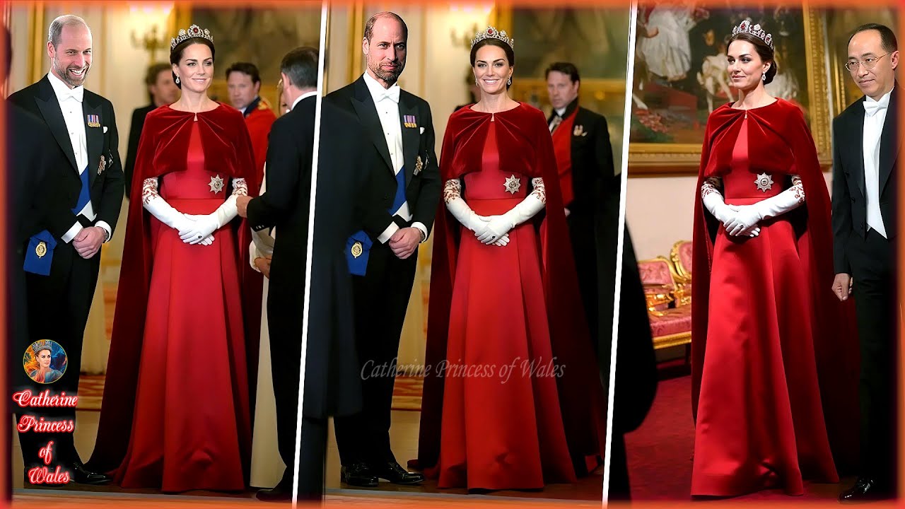 Catherine Stunning In A Customized Gown With A Tiara She Had Never Worn Before At State Banquet