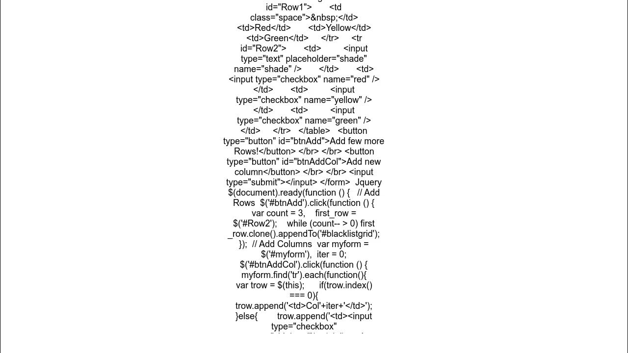 Add columns to table in javascript youtube
