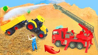 Top diy tractor making mini garage for tractors construction | Police car toy | Mega Trucks