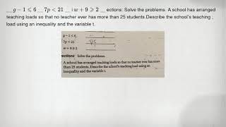 G-1Leqslant 6 7Plt 21 I W9Geqslant 2 Ections Solve The Problems. A School Has Arranged