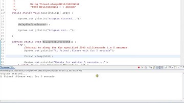 HOW  CAN I DELAY A JAVA PROGRAM FOR FEW SECONDS