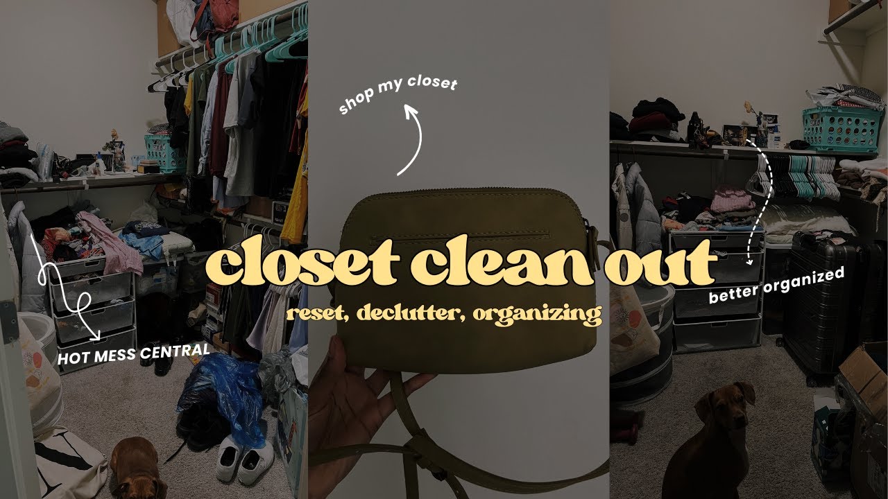 closet clean out | declutter, organize + reset - YouTube