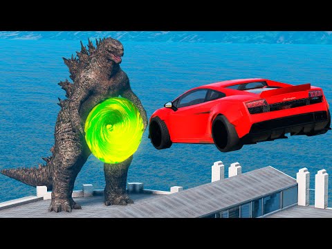 Car VS Portal Trap To Another Universe From Godzilla | BeamNG Drive | BimTestCrash