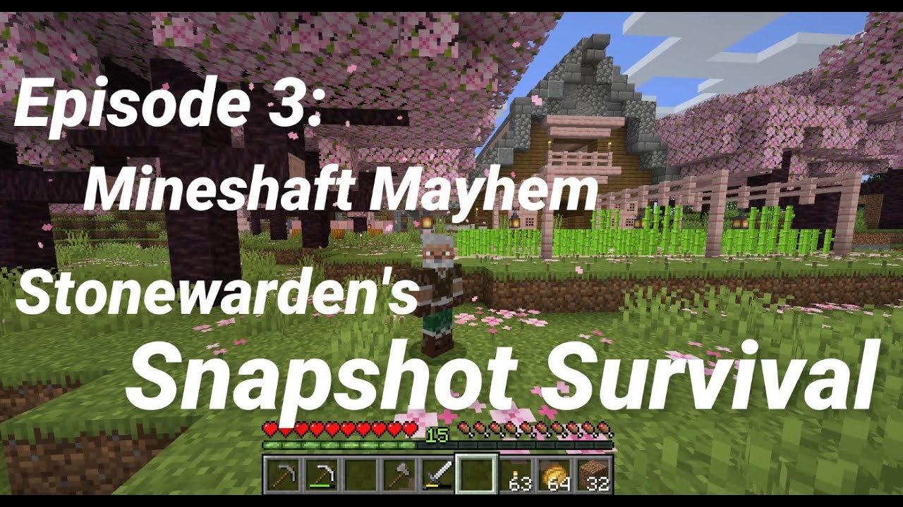 Minecraft Snapshot Survival - Episode 3: Mineshaft Mayhem - YouTube