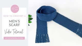 Easy Men's Scarf Crochet Pattern Video Tutorial | Man Crochet Scarf | Crochet Scarf for Men