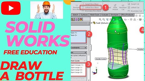 Solidworks Tutorial Step by Step Draw a Bottle | Solidworks complete guide | Free Solidworks