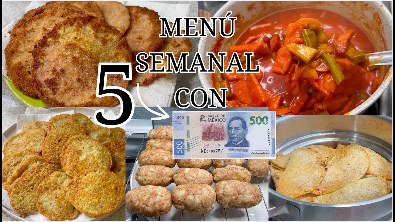 ✅ MENÚ SEMANAL CON $500 PESOS #facil #economía  #recetas