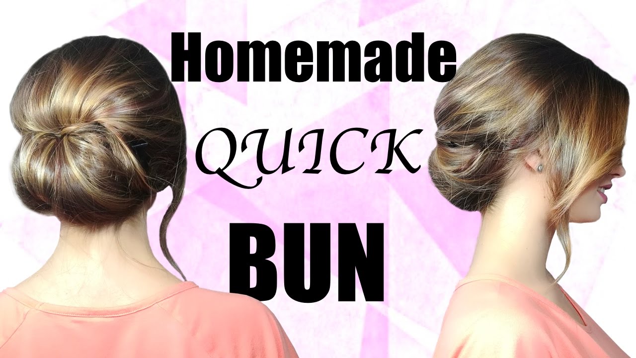 Quick Easy Hairstyle Cute Hair Bun For Medium Long Hair