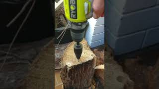 Wood splitter failed drill attachment