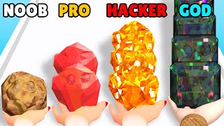 NOOB vs PRO vs HACKER vs GOD in Gem Stack! screenshot 5