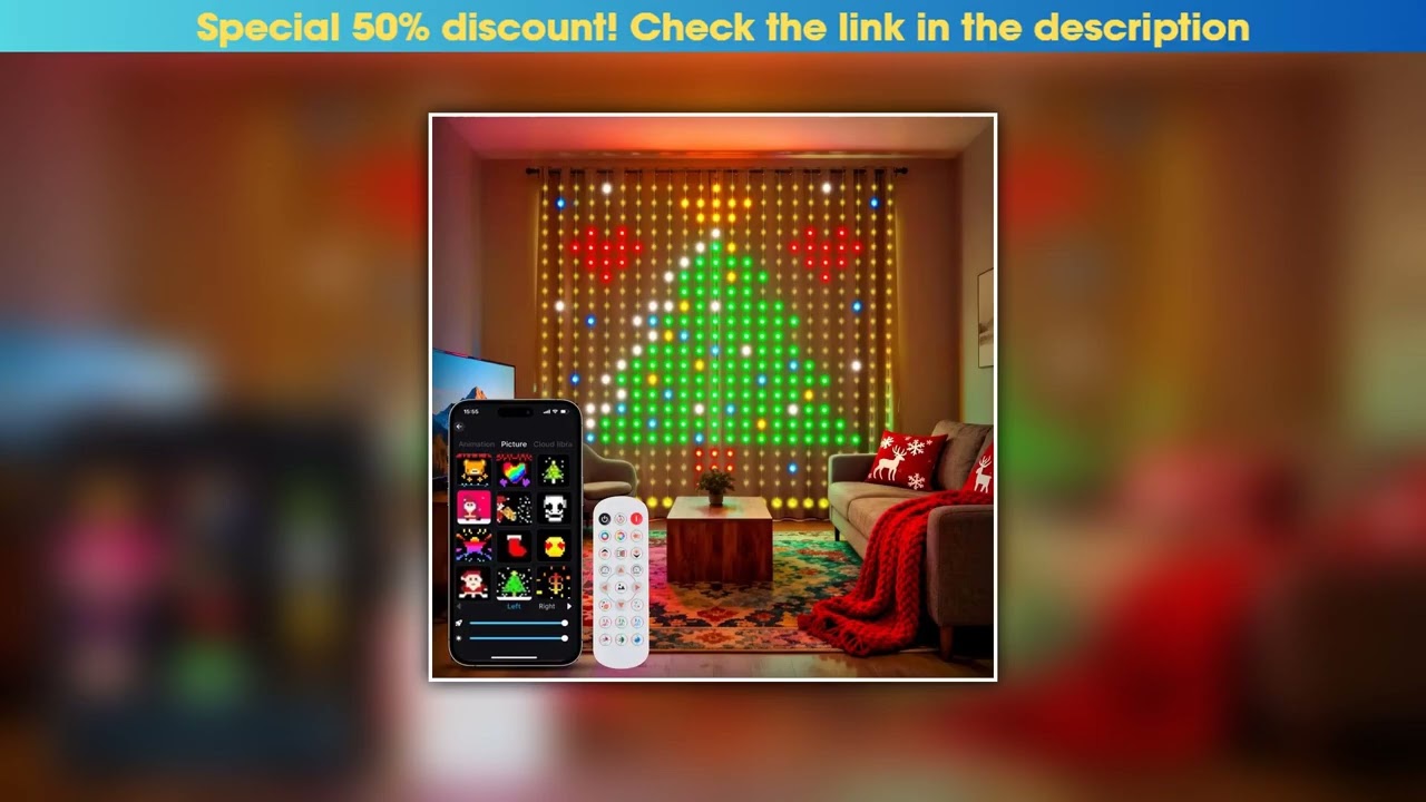 Unboxing Christmas Curtain Lights Smart APP Controlled DIY Text Pattern Animation LED Garland RGB S