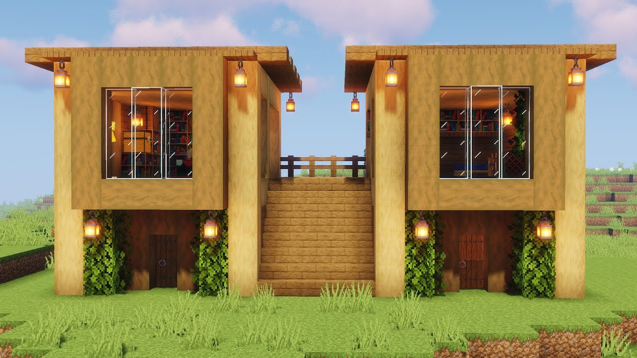 Minecraft: How to Build a Wooden Modern House | Minecraft Tutorial ...