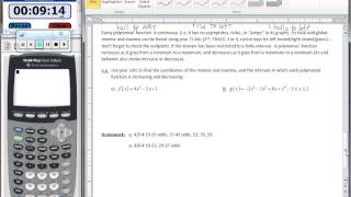 Lesson:  Introduction to Polynomial Functions and Graphs - PART 2