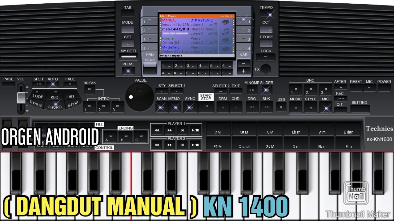 Dut Manual Kn1400 Versi Aplikasi Orgen Android Org2020 Youtube